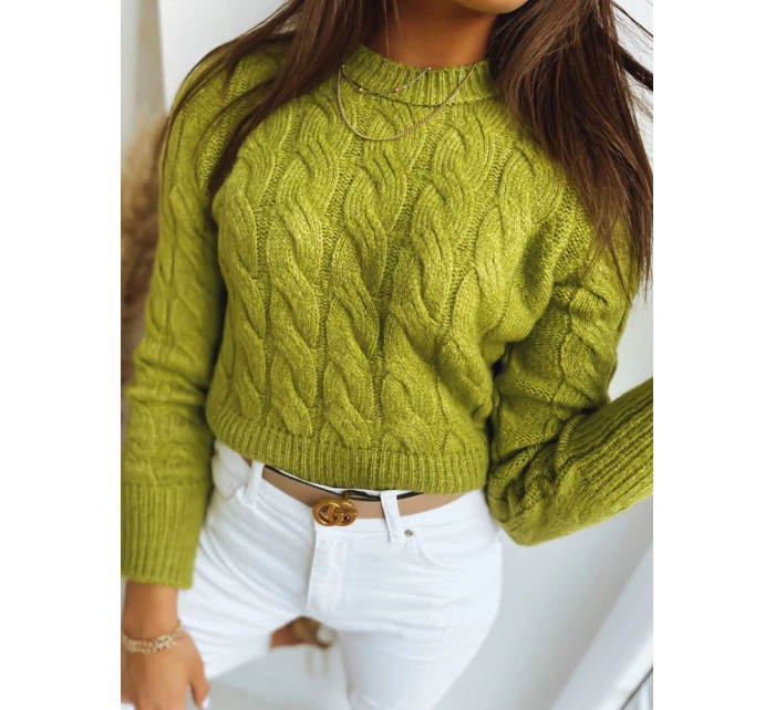 Dámský svetr SELAVI zelený FashionStreet MY1943 Dámský svetr SELAVI zelený FashionStreet MY1943