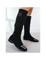 Dámské černé semišové lakované kozačky M.Daszynski model 21905436 - M. Daszyński