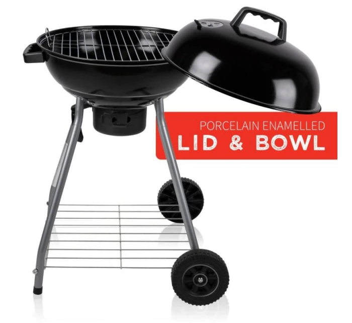 KULOVÝ ZAHRADNÍ GRIL REX STEEL 46CM S POPELNÍKEM