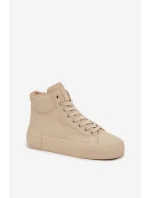 Zateplené dámské tenisky na platformě Big Star OO274795 Béžové Zateplené dámské tenisky na platformě Big Star OO274795 Béžové