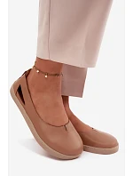 Kožené baleríny Barefoot Zazoo 10217 Cappucino