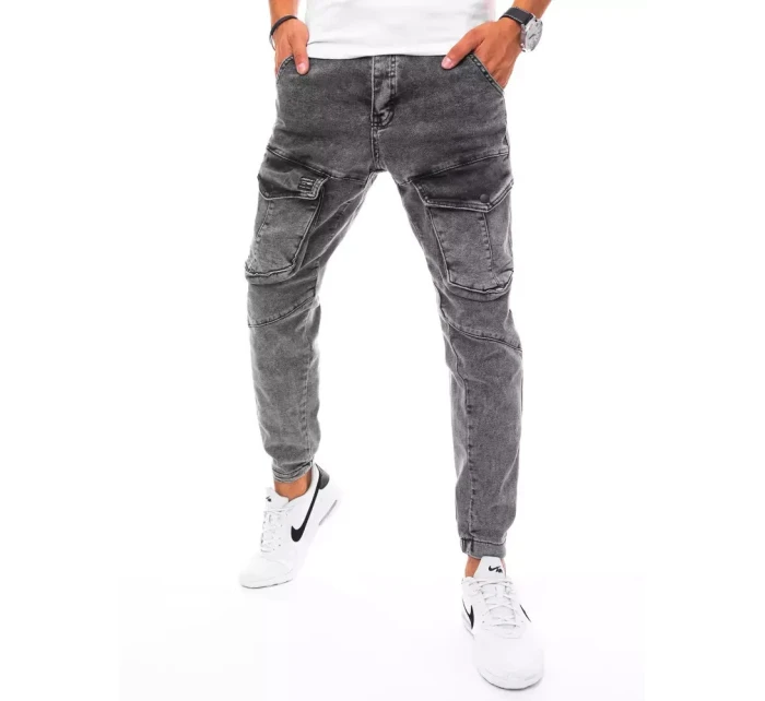 Pánské bojové džínové kalhoty tmavě šedé FashionStreet UX3275