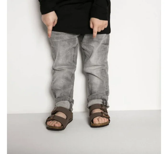 Dětské žabky Birkenstock Arizona Kids Birko-Flor Nubuck Mocha narrow (0552893) Dětské žabky Birkenstock Arizona Kids Birko-Flor Nubuck Mocha narrow (0552893)