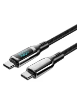 Kabel USB-C na USB-C Vention USB 2.0 5A 1,2 m s displejem černý