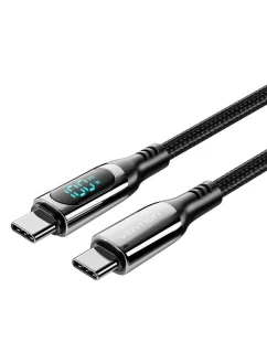 Kabel USB-C na USB-C Vention USB 2.0 5A 1,2 m s displejem černý