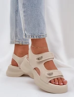 Textilní Lehká Sandály Na Platformě Světle Béžové Deniffia