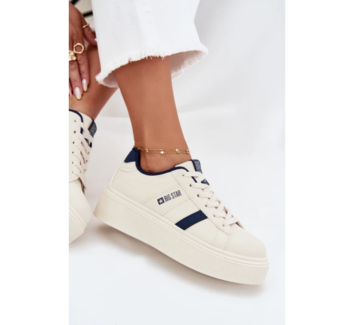 Dámské Tenisky Na Platformě Big Star SS274347 Světle Béžové Dámské Tenisky Na Platformě Big Star SS274347 Světle Béžové