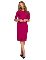 S317 Pouzdrové šaty s dvojitým předním dílem - královská modř