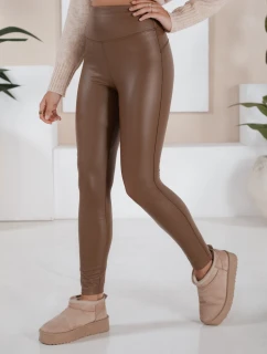 Dámské voskované legíny světle hnědé model 21971279 - Dstreet