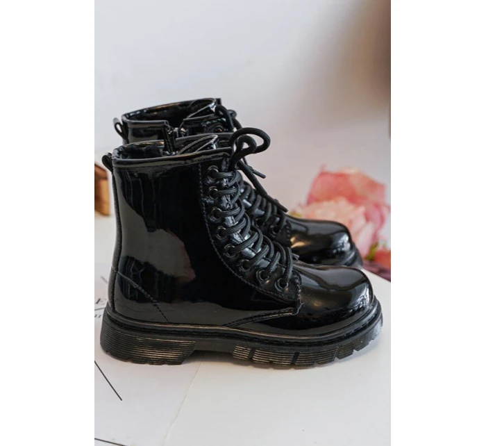 Dětské Boty Lakovane Se Zipem Černá Tibbie Dětské Boty Lakovane Se Zipem Černá Tibbie