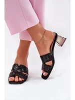 Dámské sandály na podpatku model 21695450 černé - VINCEZA