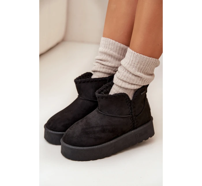 Dámské Sněhule Na Platformě S Prošitím Big Star SS274128 Černé Dámské Sněhule Na Platformě S Prošitím Big Star SS274128 Černé