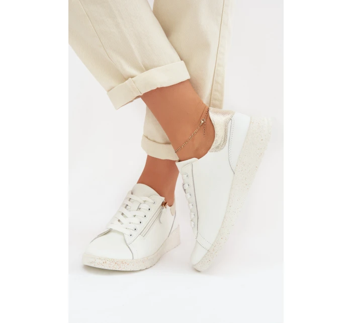 Kožené dámské polobotky se zipem Bíloblaté Dorothea Kožené dámské polobotky se zipem Bíloblaté Dorothea