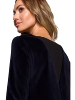 M566 Sametové šaty uvolněného střihu - tmavě modré