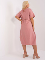 Prašně růžové nadrozměrné midi šaty ZULUNA
