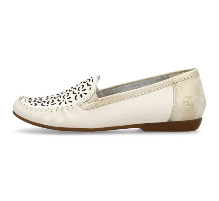 Kožené pohodlné polobotky Rieker W RKR658 beige