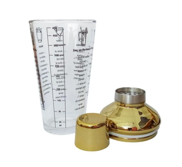 SKLENĚNÝ KOKTEJLOVÝ ŠEJKR 450ML ALPINA