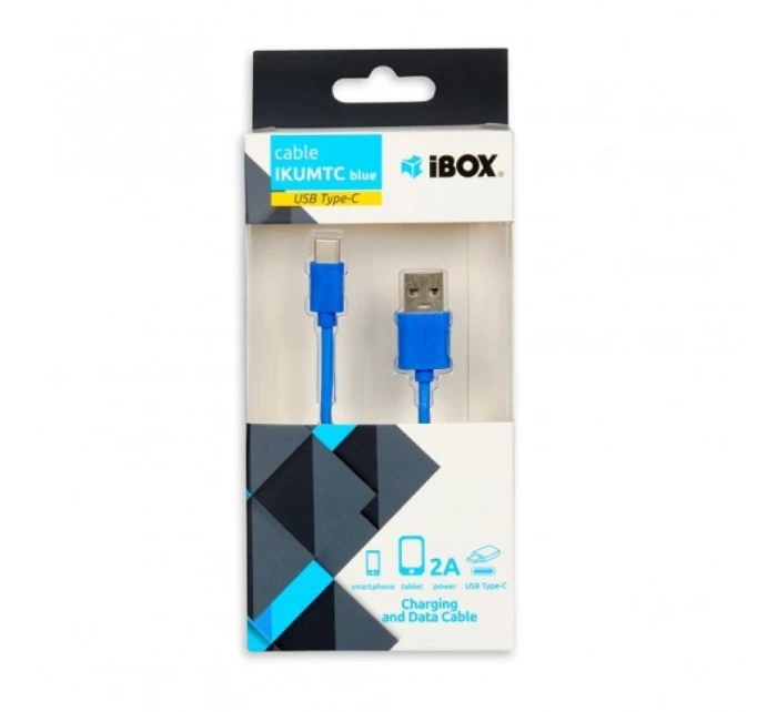 Kabel IBOX IKUMTCB (USB 2.0 typ A - USB typ C ; 1m; barva modrá)