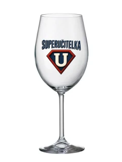 SUPERUČITELKA (ZNAK) - čirá sklenice na víno 350 ml