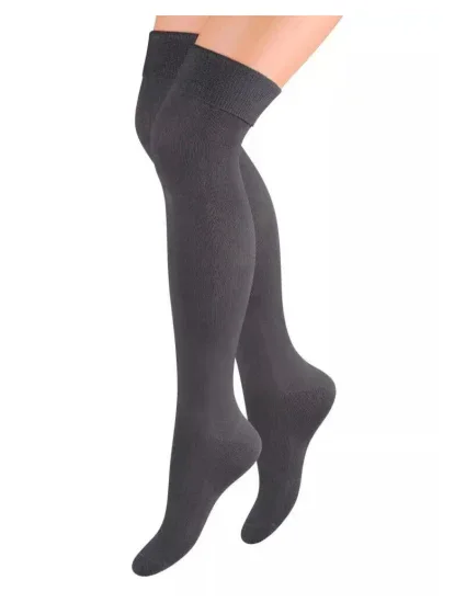 Dámské hladké nadkolenky 076 Tmavě šedá - Steven