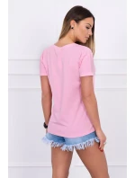 Dámská grafická halenka pudrově růžová Dámská grafická halenka pudrově růžová