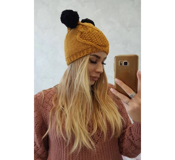 Fleecová čepice 2 hořčice model 18751399 - K-Fashion Fleecová čepice 2 hořčice model 18751399 - K-Fashion