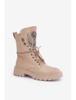 Eko Kožené Boty Workery Se Zateplené D&A Bežové model 21675838 - S.Barski