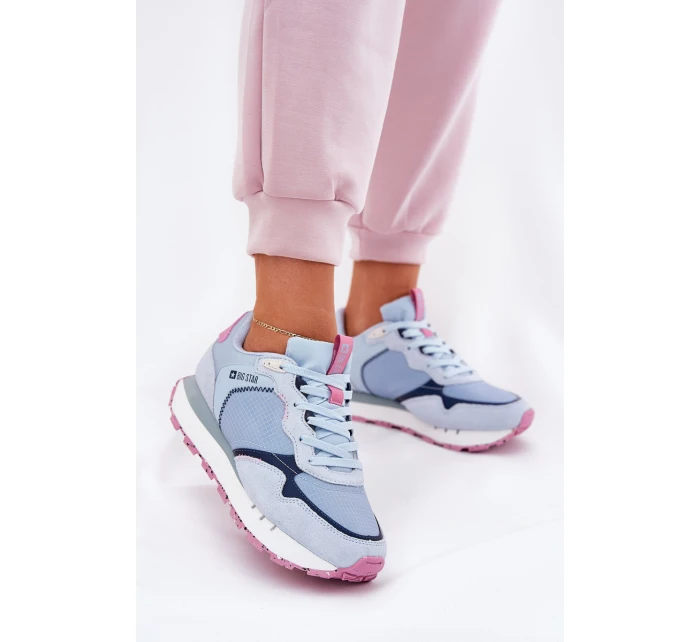 Semišové Lehká Sportovní Obuv Dámská Big Star model 21690804 HIPOLY SYSTEM Modrá - Big Star Shoes Semišové Lehká Sportovní Obuv Dámská Big Star model 21690804 HIPOLY SYSTEM Modrá - Big Star Shoes