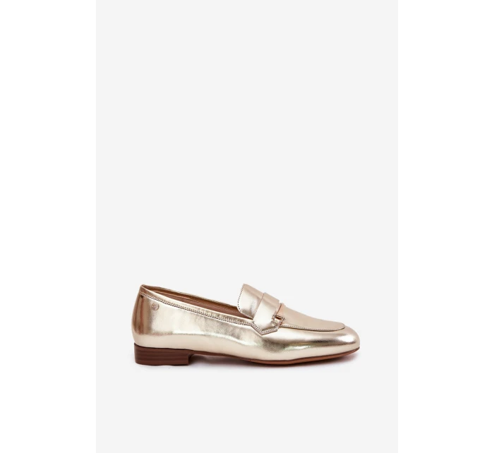 Kožené Polobotky Mokasíny Dámské Maciejka K6809-25 Zlaté