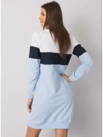 Dámské šaty RV SK model 17926413 bílé a modré - FPrice Dámské šaty RV SK model 17926413 bílé a modré - FPrice