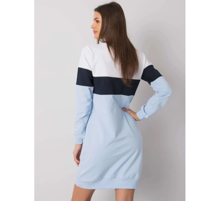 Dámské šaty RV SK model 17926413 bílé a modré - FPrice Dámské šaty RV SK model 17926413 bílé a modré - FPrice