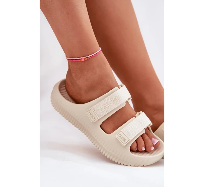 Dámské pěnové pantofle s pásky Big Star – béžové Dámské pěnové pantofle s pásky Big Star – béžové