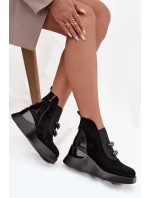 Dámské kotníkové boty na platformě D&A – černé Dámské kotníkové boty na platformě D&A – černé