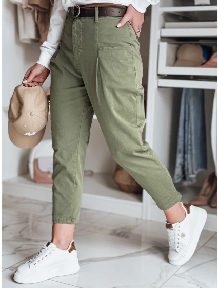 Dámské chinos kalhoty CHINOSKA khaki FashionStreet kalhoty UY2558
