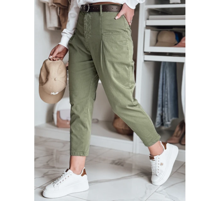 Dámské chinos kalhoty CHINOSKA khaki FashionStreet kalhoty UY2558