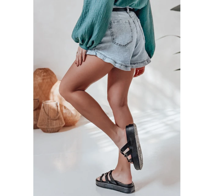 Dámské džínové šortky s páskem SHORT modré model 21987505 - Dstreet Dámské džínové šortky s páskem SHORT modré model 21987505 - Dstreet