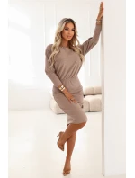 Pruhované šaty s žebrovanými manžetami model 21803464 - numoco Pruhované šaty s žebrovanými manžetami model 21803464 - numoco