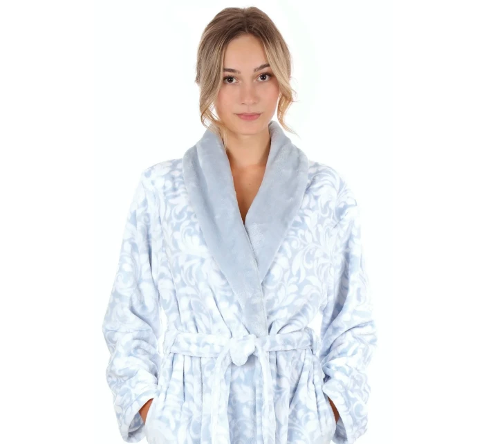 Dámský župan Flora 2556 vzorovaný ledově modrá - Vestis