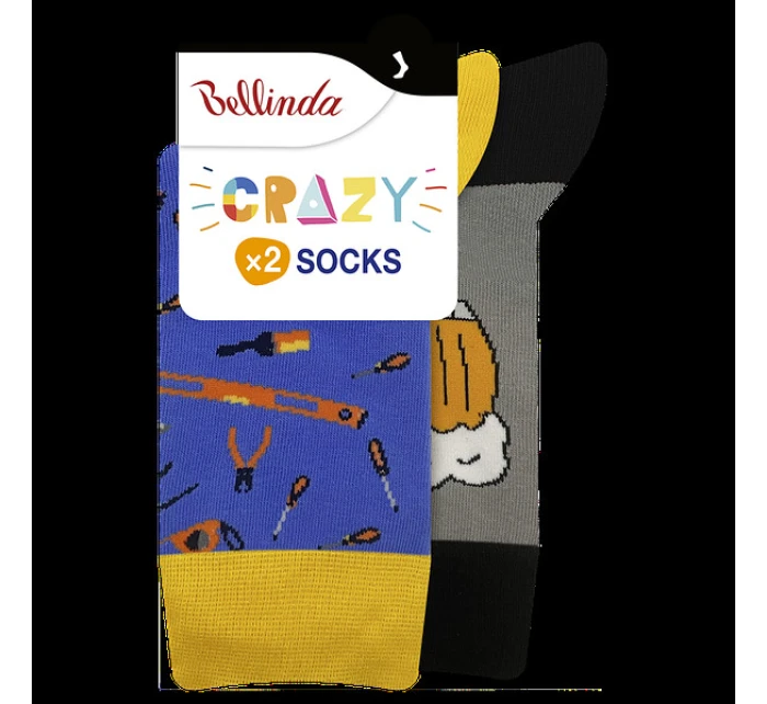 Veselé ponožky 2 páry CRAZY SOCKS 2x - BELLINDA - šedá