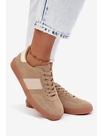 Dámské tenisky z umělé semišové kůže Big Star model 22185500 Béžové - Big Star Shoes Dámské tenisky z umělé semišové kůže Big Star model 22185500 Béžové - Big Star Shoes