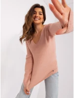 Sweter model 19005850 jasny różowy - FPrice Sweter model 19005850 jasny różowy - FPrice