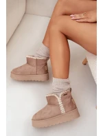 Dámské sněhule na platformě s prošíváním Big Star – béžové