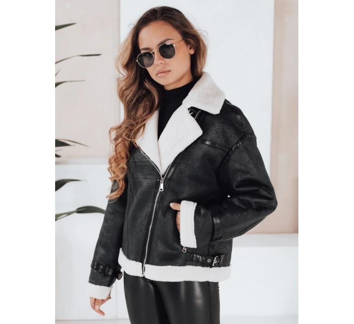 Dámská bunda z ovčí kůže černá FashionStreet TY5125