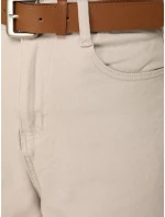 Jeansy damskie z wysokim stanem mom fit z paskiem beżowe FashionStreet UY2918