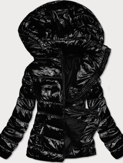 Černá dámská lakovaná bunda (B9759-1)