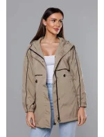 Tenká béžová dámská bunda s podšívkou model 18019160 - S'WEST Tenká béžová dámská bunda s podšívkou model 18019160 - S'WEST