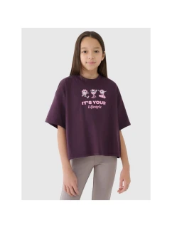 Dívčí oversize top s potiskem 4F 4FJRSS25TTSHF2587-50S
