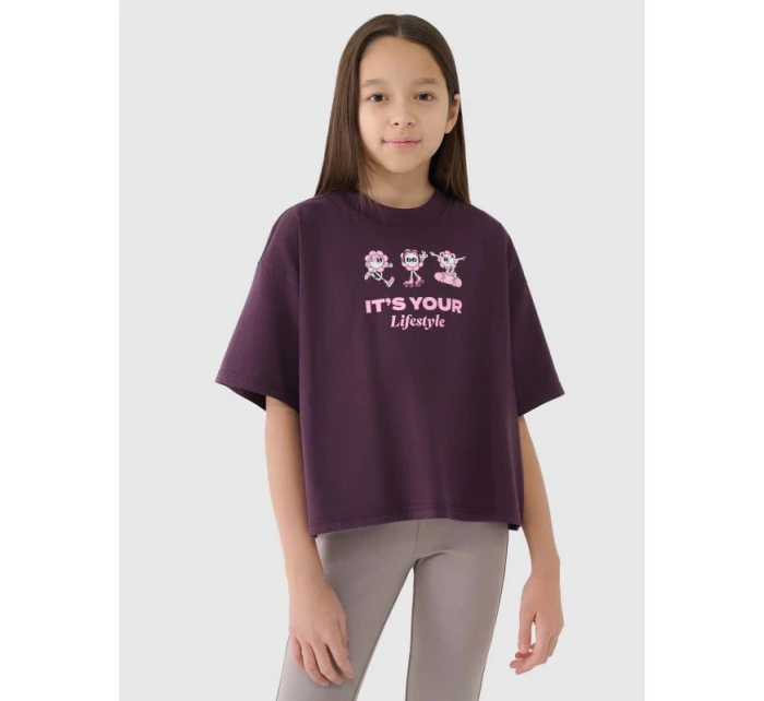 Dívčí oversize top s potiskem 4F 4FJRSS25TTSHF2587-50S Dívčí oversize top s potiskem 4F 4FJRSS25TTSHF2587-50S