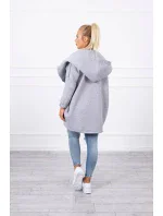 Šedá mikina s krátkým zipem