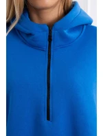 Zateplená halenka s bočními rozparky chrpově modrá Zateplená halenka s bočními rozparky chrpově modrá